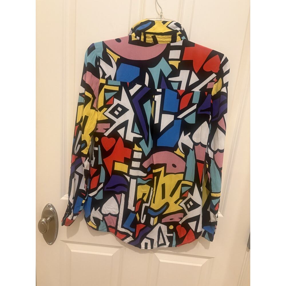 Vintage Big Dart Geometric Art Print Button Down … - image 5